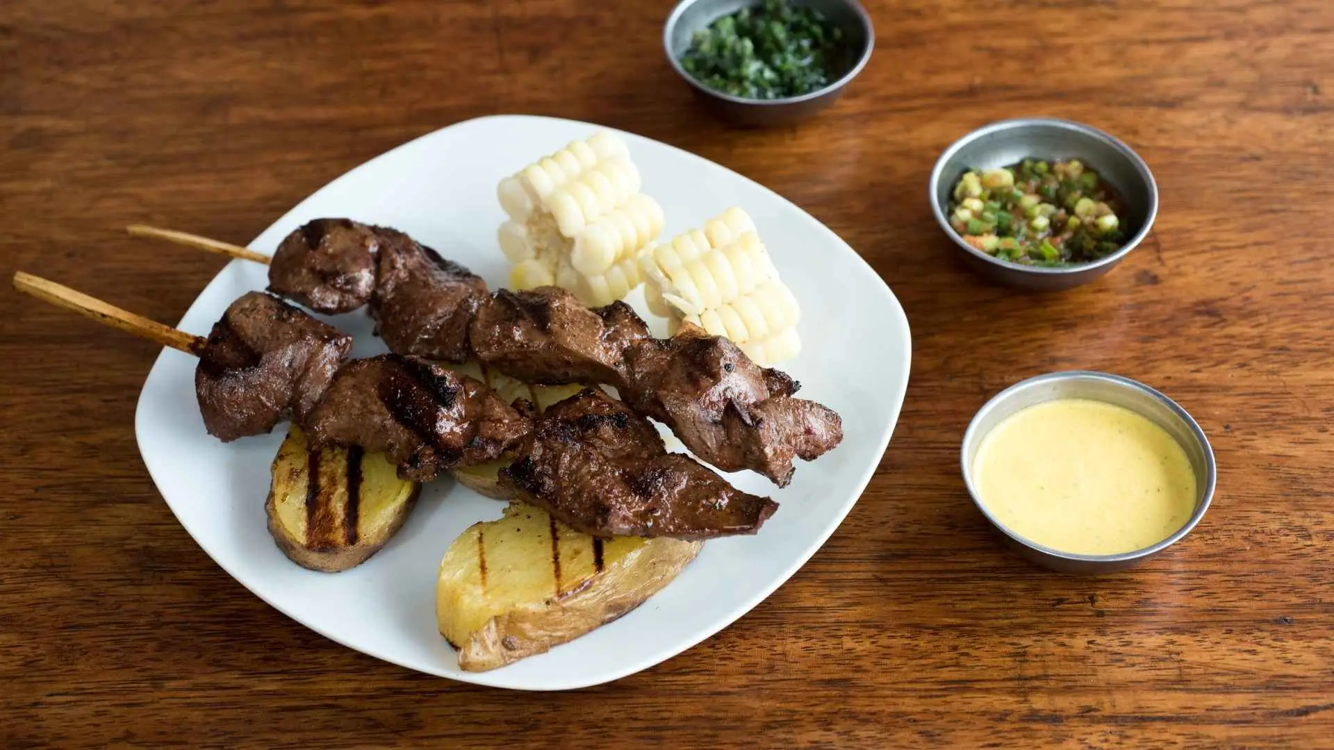 Anticuchos Beef Skewers Peruvian Food