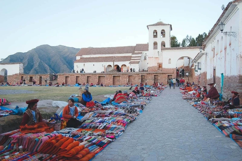 Chinchero Market Textiles Colonial Church