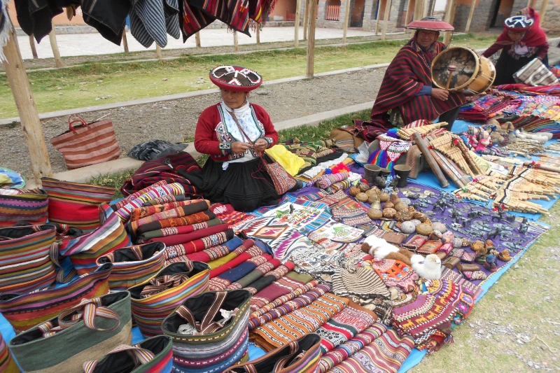Chinchero Market Textiles Woman Weaving