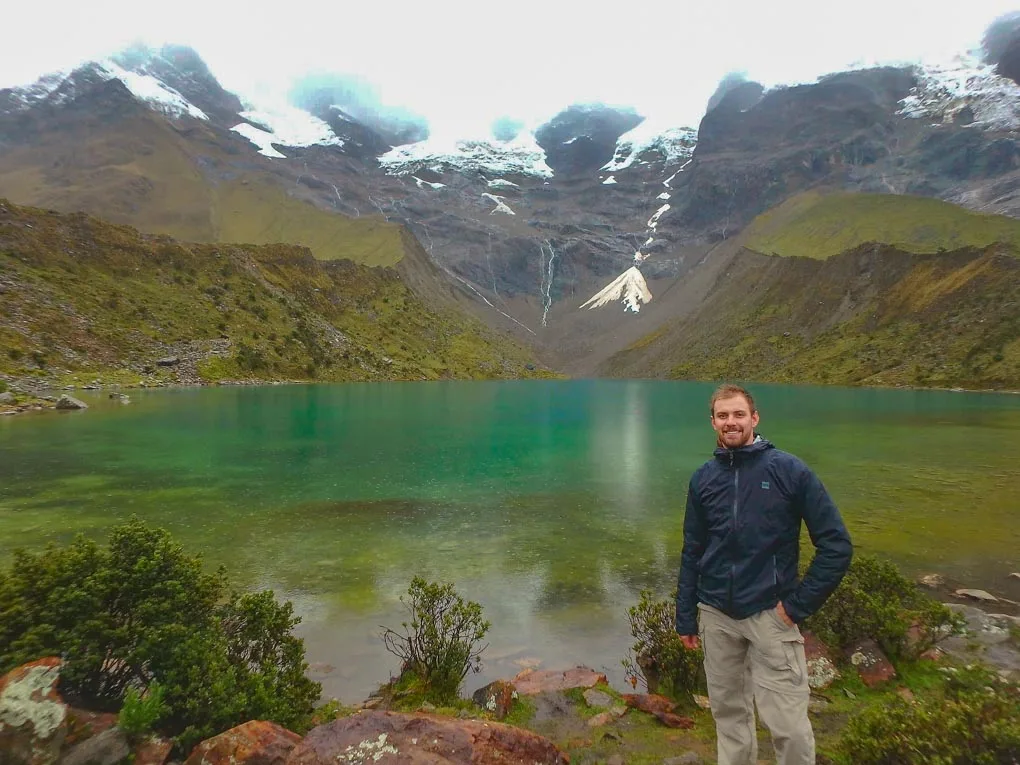 Humantay Lake Hiker Glacier View