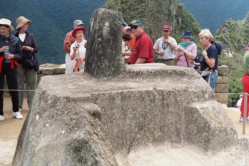 Machu Picchu Intihuatana Stone Tourists