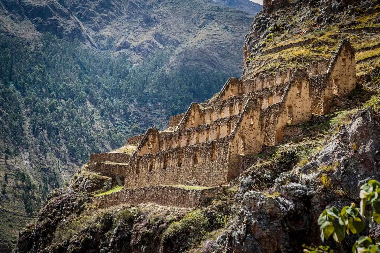 Ollantaytambo Pinkuylluna Granaries Hillside