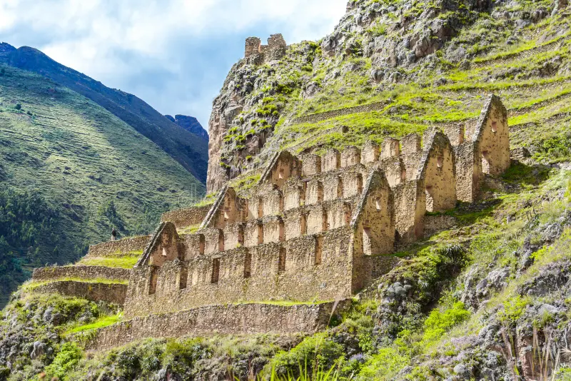 Ollantaytambo Pinkuylluna Storehouses Hillside