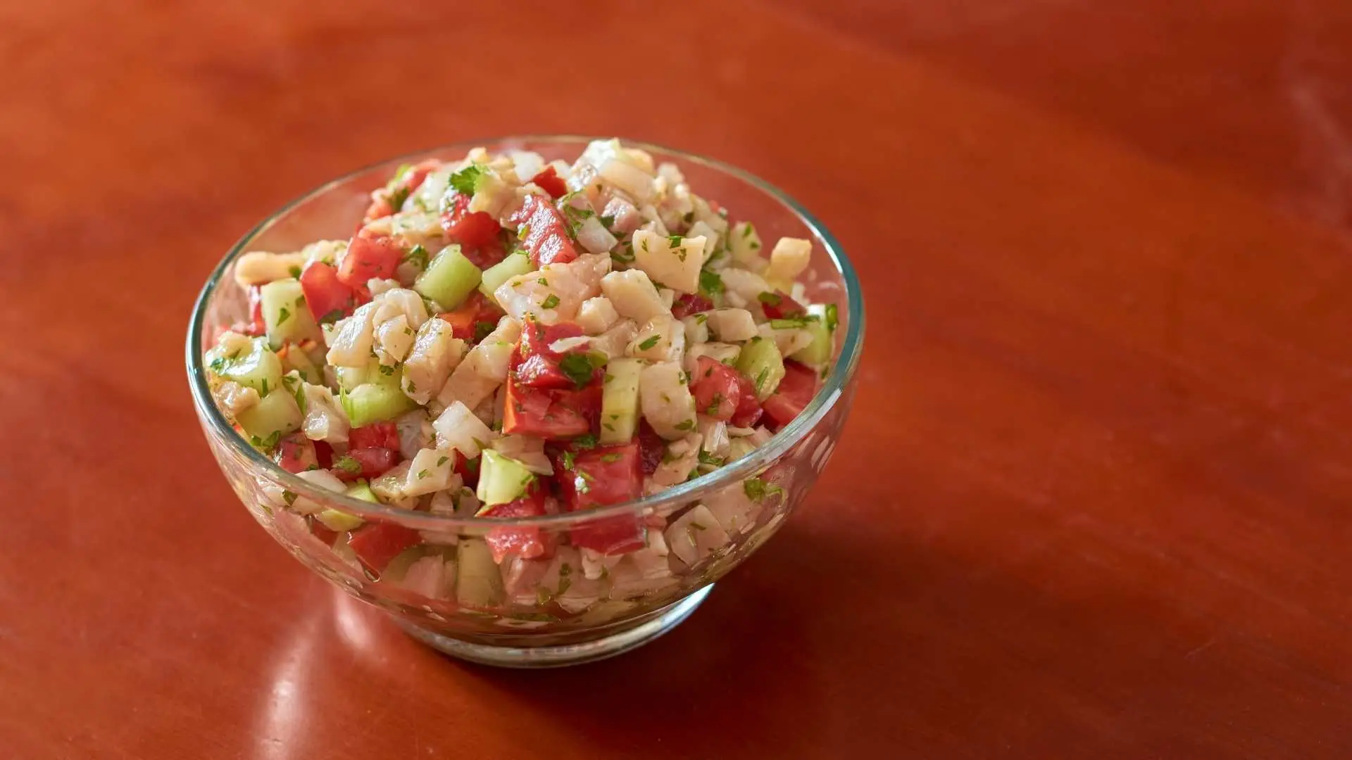 Peruvian Ceviche Dish Close Up