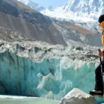 Quelccaya Glacier Hiker Ice Wall